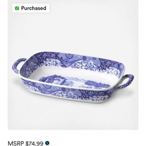 Spode Italian blue handled serving dish